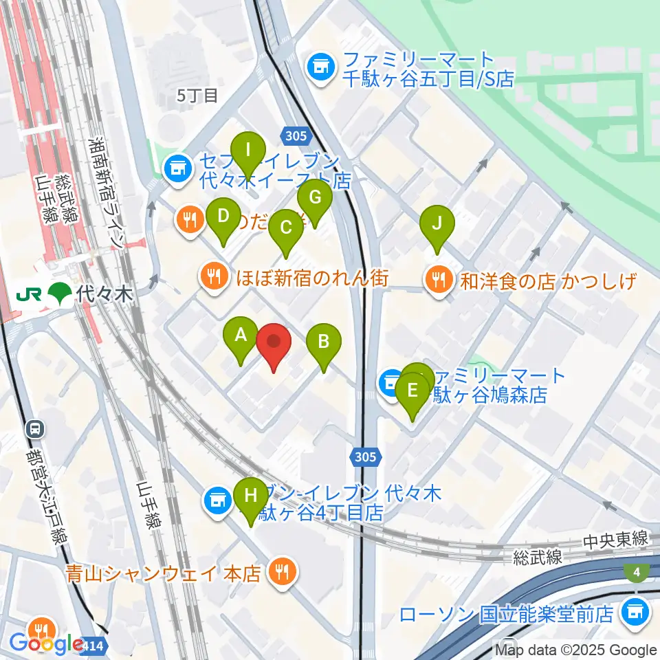ミューズ音楽院周辺の駐車場・コインパーキング一覧地図