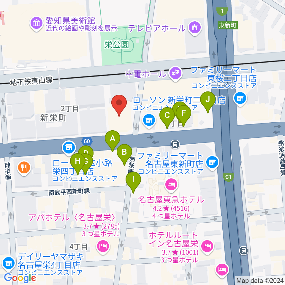 名古屋音楽学校周辺の駐車場・コインパーキング一覧地図