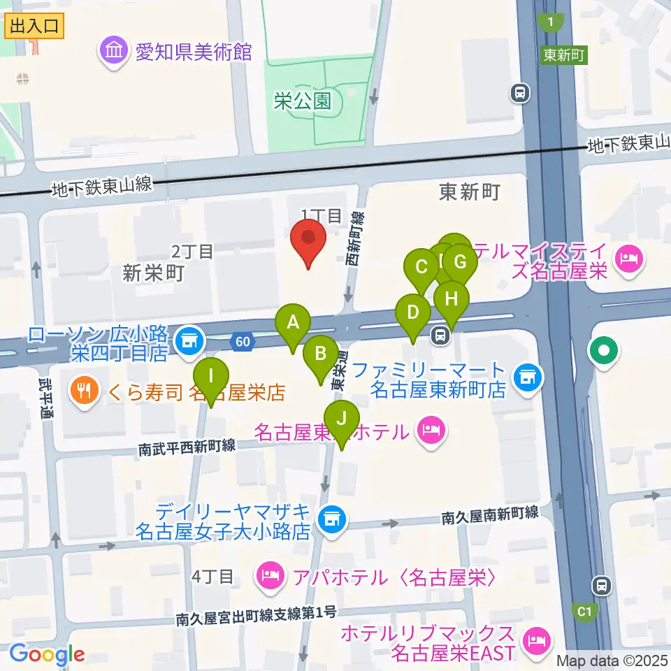 名古屋音楽学校周辺の駐車場・コインパーキング一覧地図