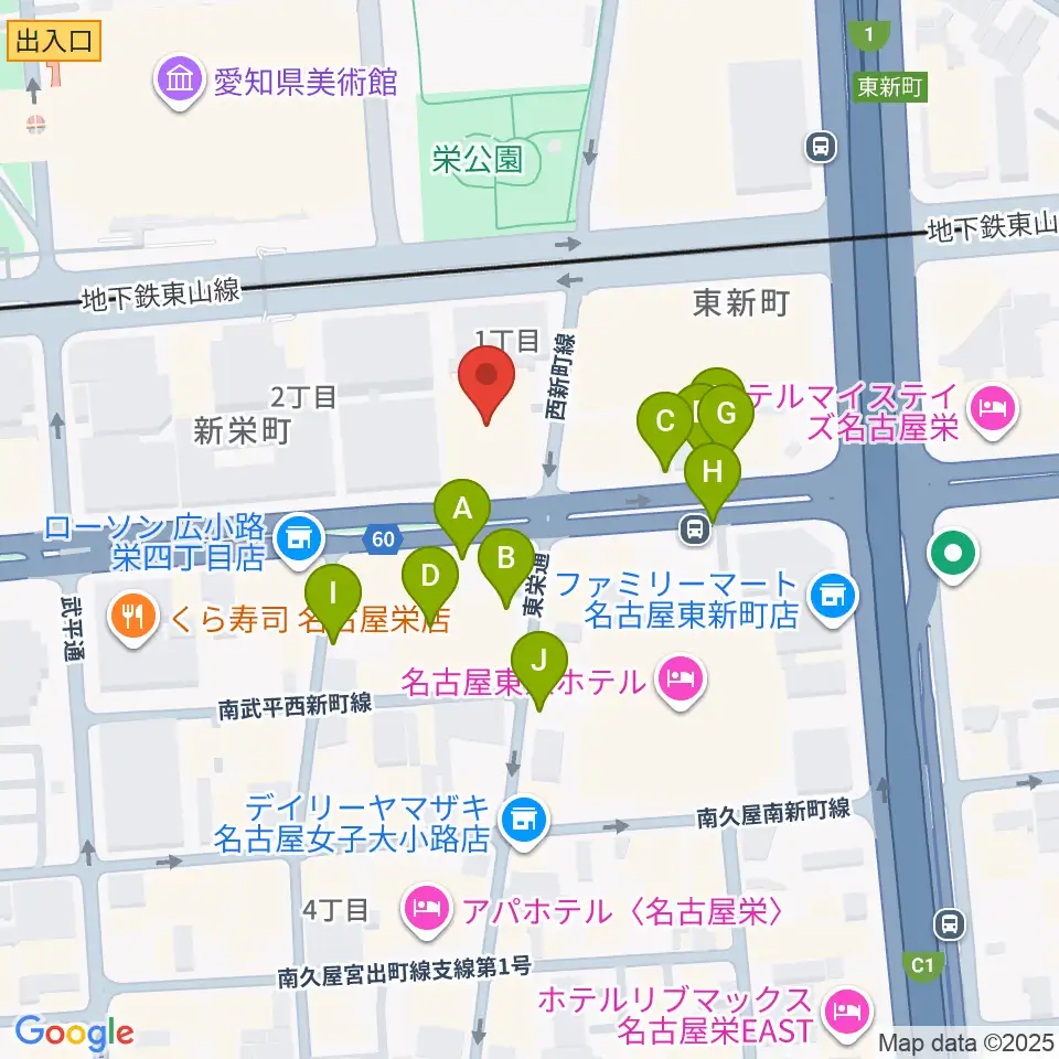 名古屋音楽学校周辺の駐車場・コインパーキング一覧地図