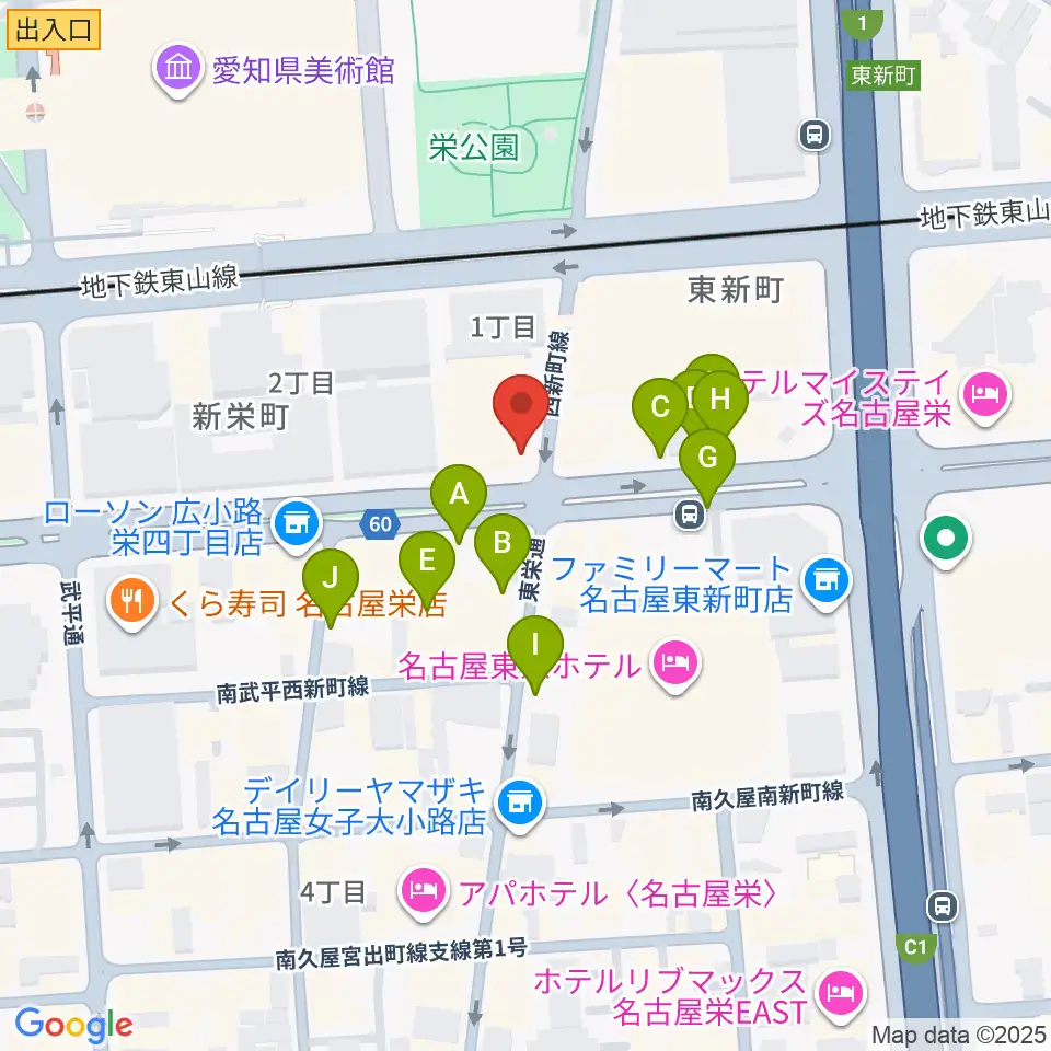 名古屋音楽学校周辺の駐車場・コインパーキング一覧地図