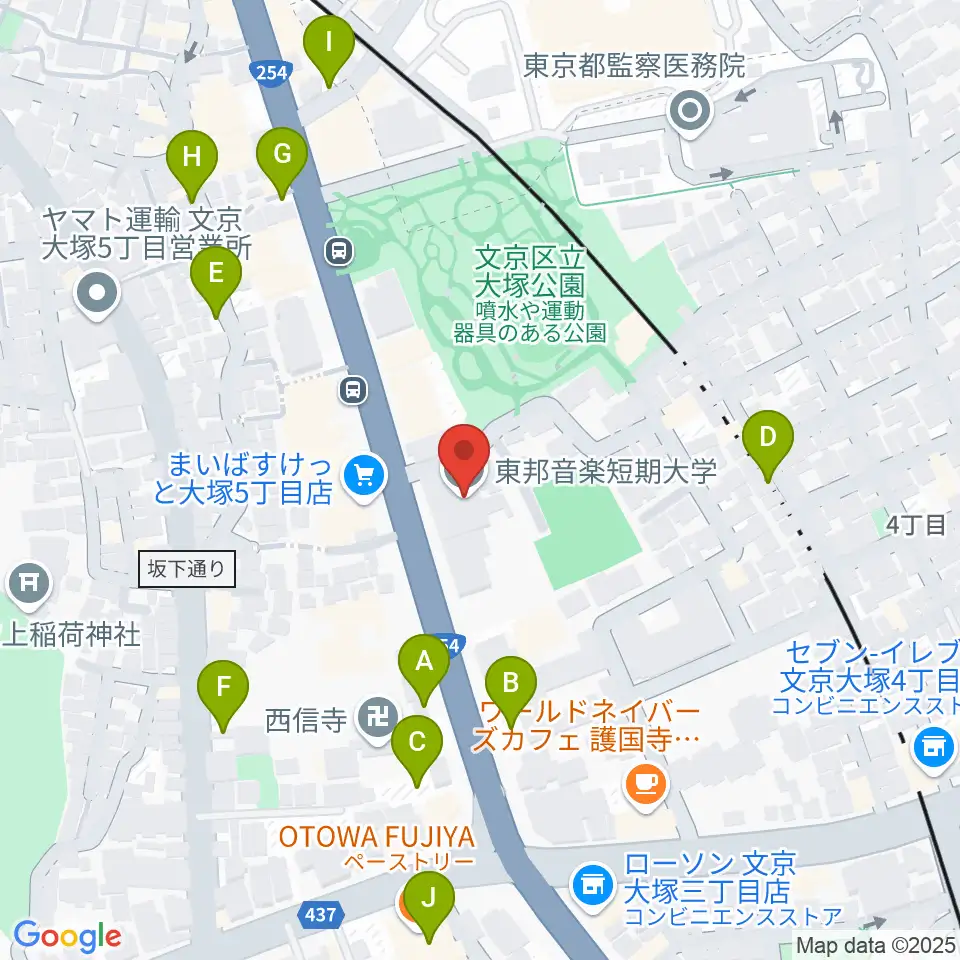 東邦音楽大学大学院周辺の駐車場・コインパーキング一覧地図