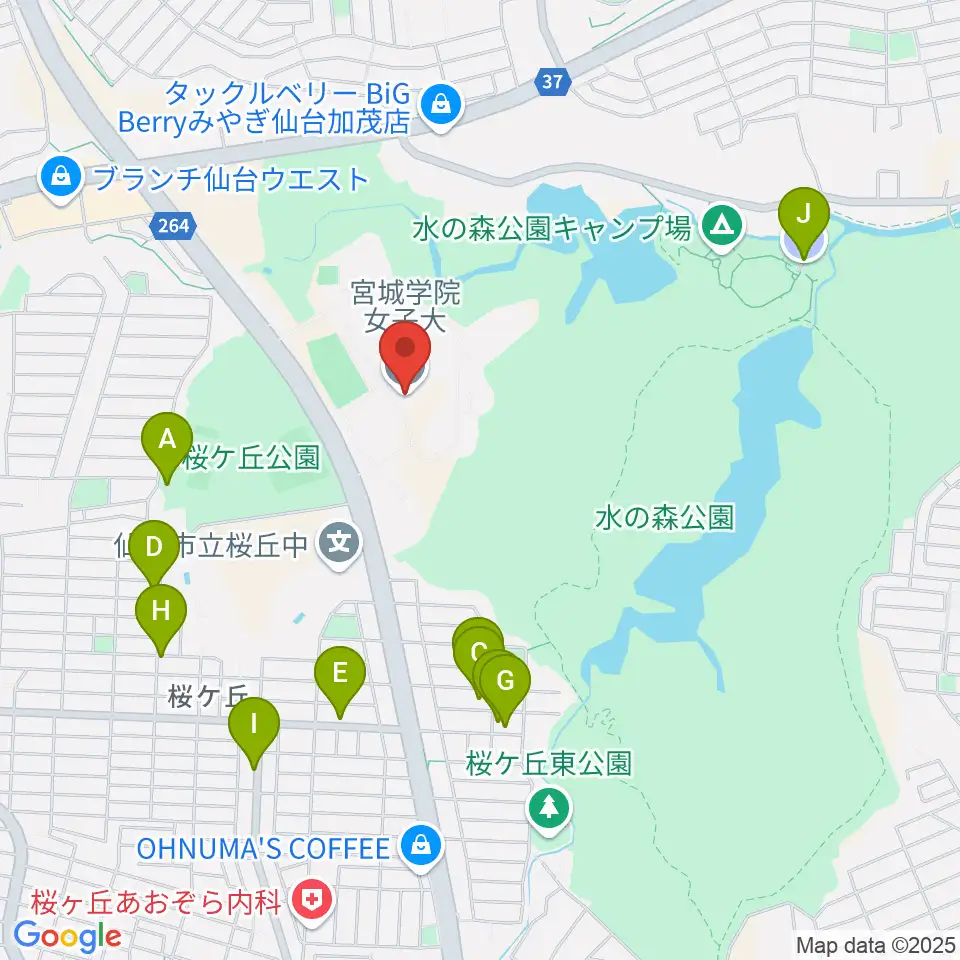 宮城学院女子大学音楽科周辺の駐車場・コインパーキング一覧地図