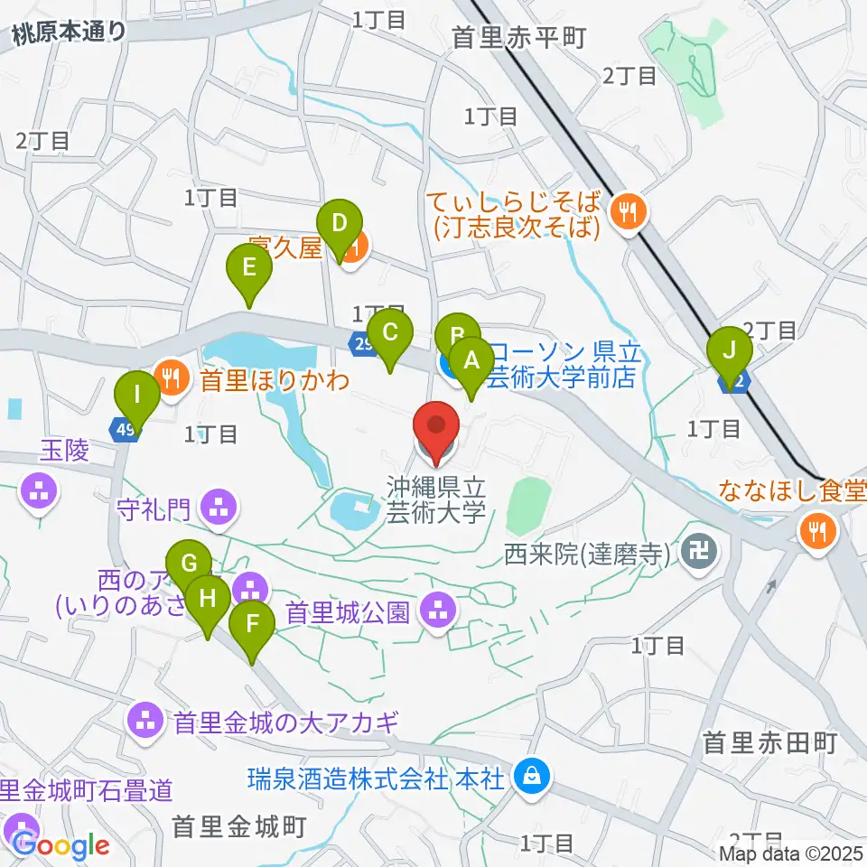 沖縄県立芸術大学 音楽学部周辺の駐車場・コインパーキング一覧地図