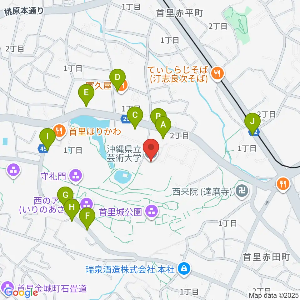 沖縄県立芸術大学 音楽学部周辺の駐車場・コインパーキング一覧地図
