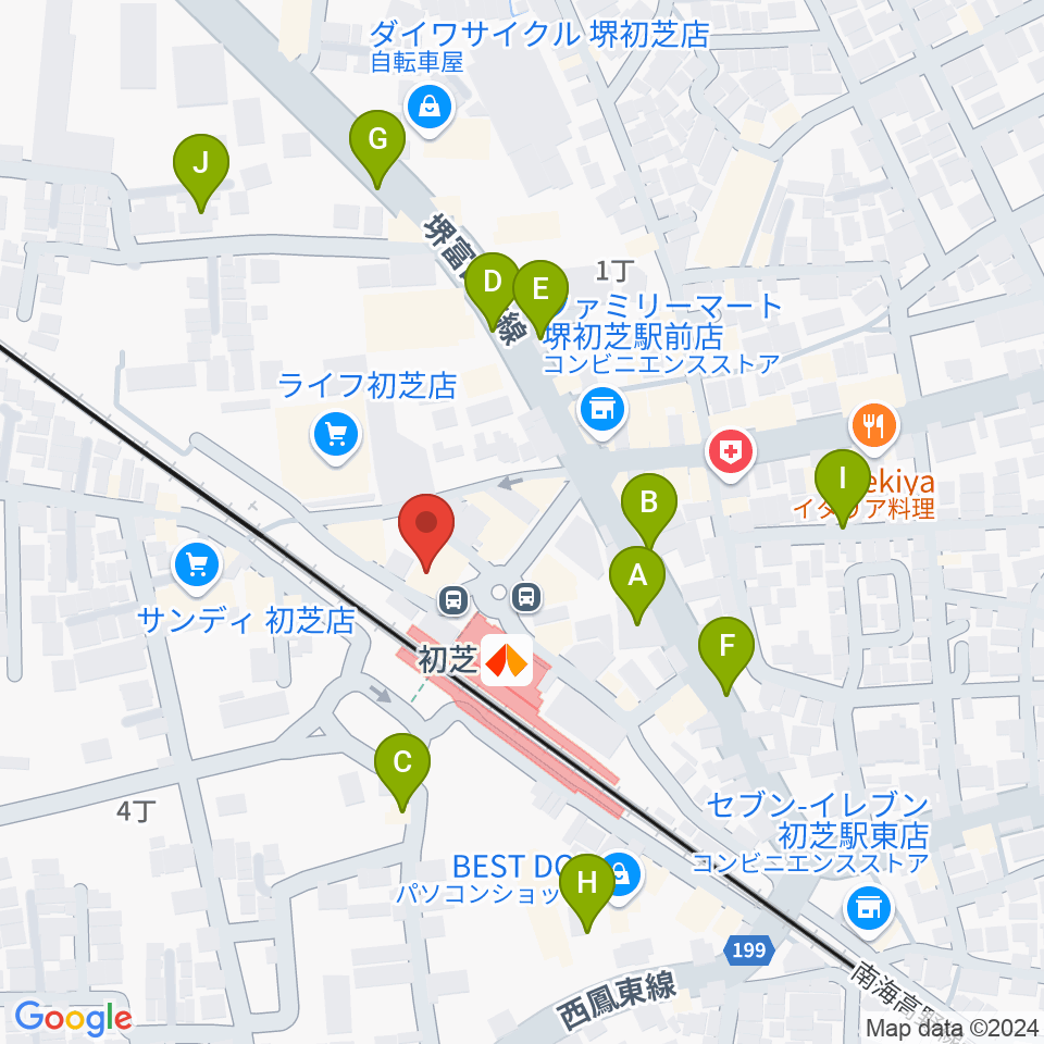 サカグチ音楽センター周辺の駐車場・コインパーキング一覧地図