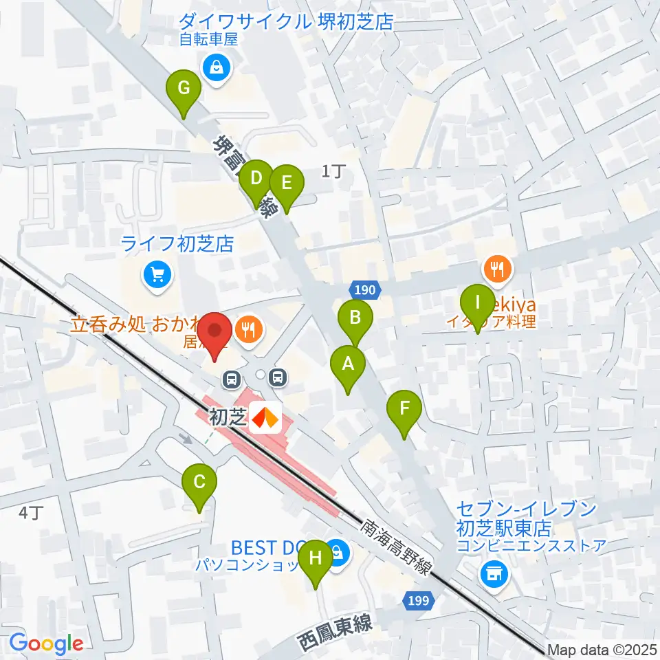 サカグチ音楽センター周辺の駐車場・コインパーキング一覧地図