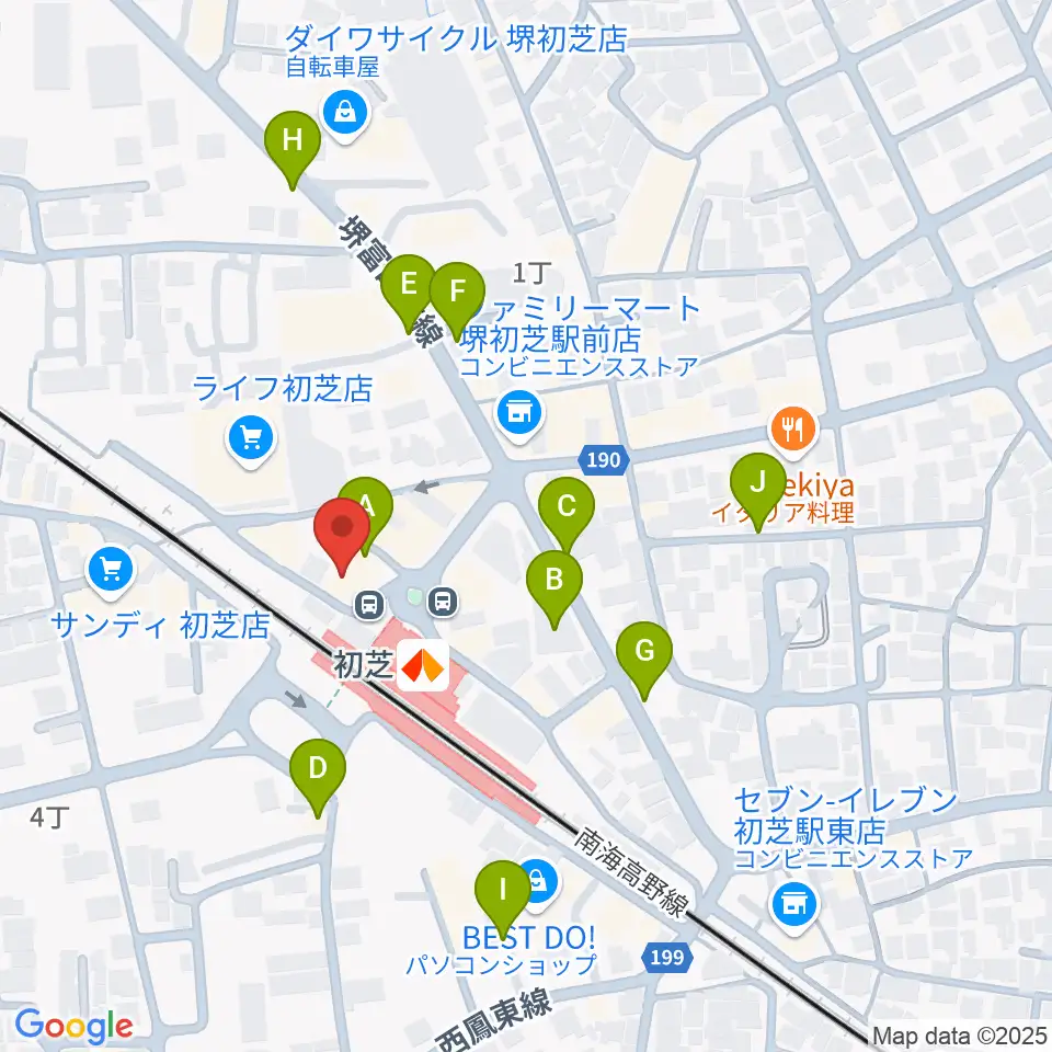 サカグチ音楽センター周辺の駐車場・コインパーキング一覧地図