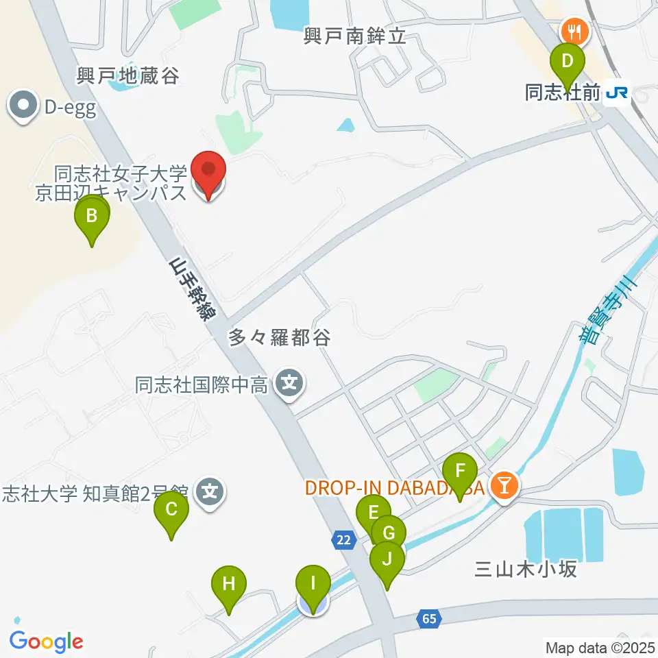 同志社女子大学 学芸学部音楽学科周辺の駐車場・コインパーキング一覧地図