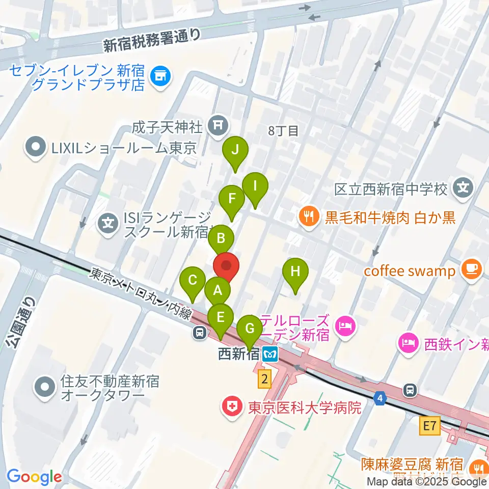 ムラマツ・フルート・レッスンセンター新宿周辺の駐車場・コインパーキング一覧地図