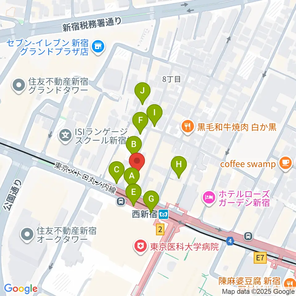 ムラマツ・フルート・レッスンセンター新宿周辺の駐車場・コインパーキング一覧地図