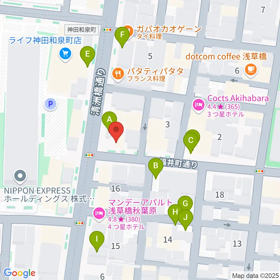 ホットミュージックスクール周辺の駐車場・コインパーキング一覧地図