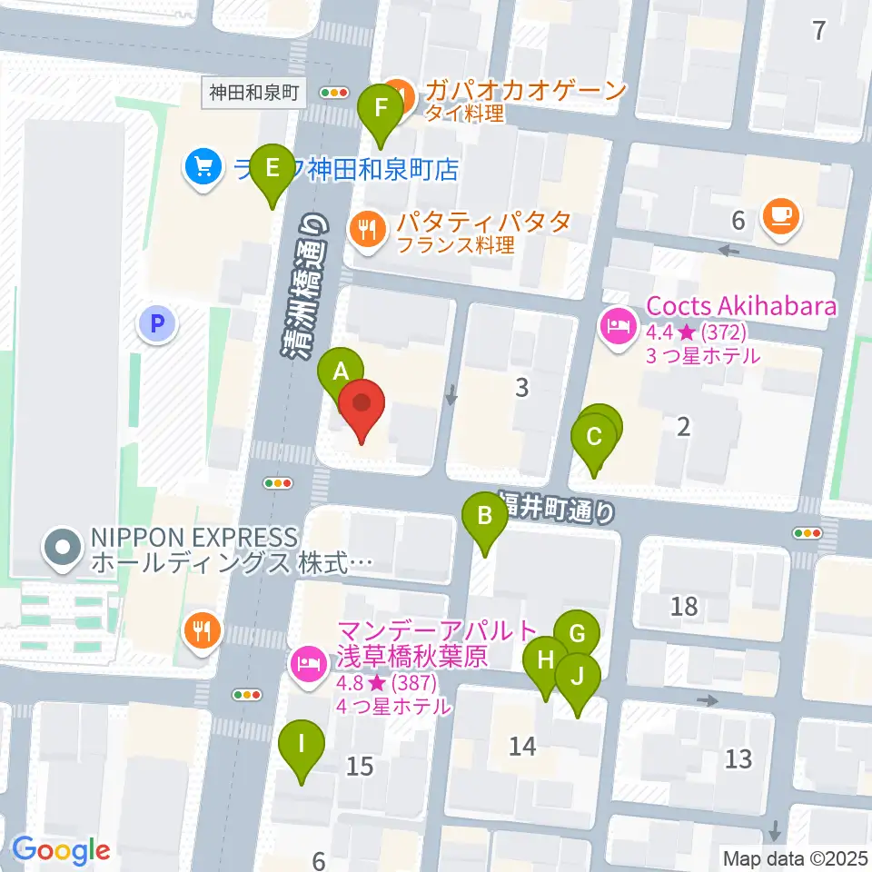 ホットミュージックスクール周辺の駐車場・コインパーキング一覧地図