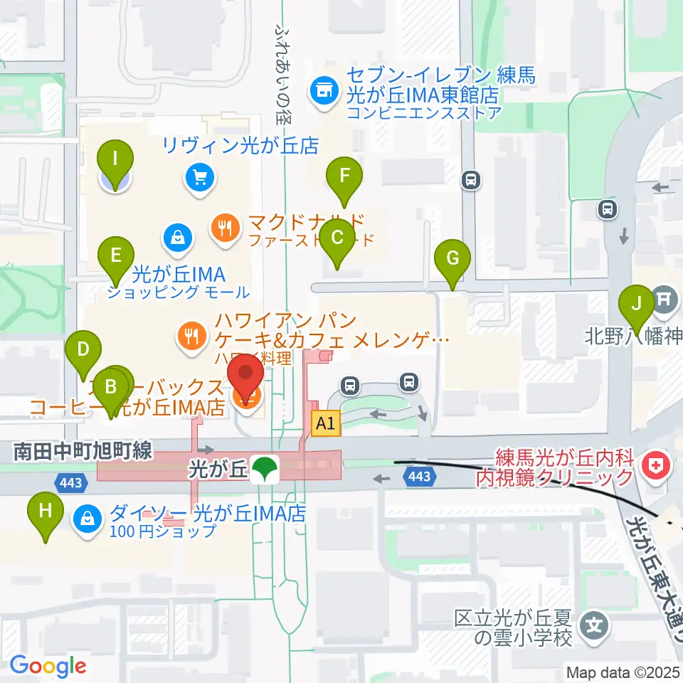サクライ楽器ミュージックイン光が丘周辺の駐車場・コインパーキング一覧地図