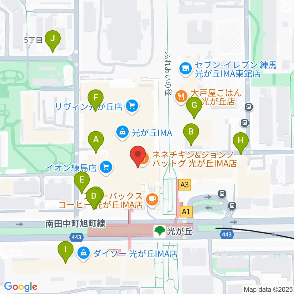 サクライ楽器ミュージックイン光が丘周辺の駐車場・コインパーキング一覧地図
