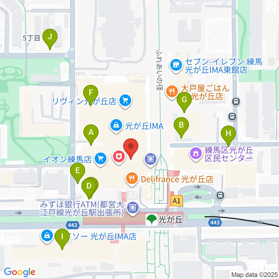 サクライ楽器ミュージックイン光が丘周辺の駐車場・コインパーキング一覧地図