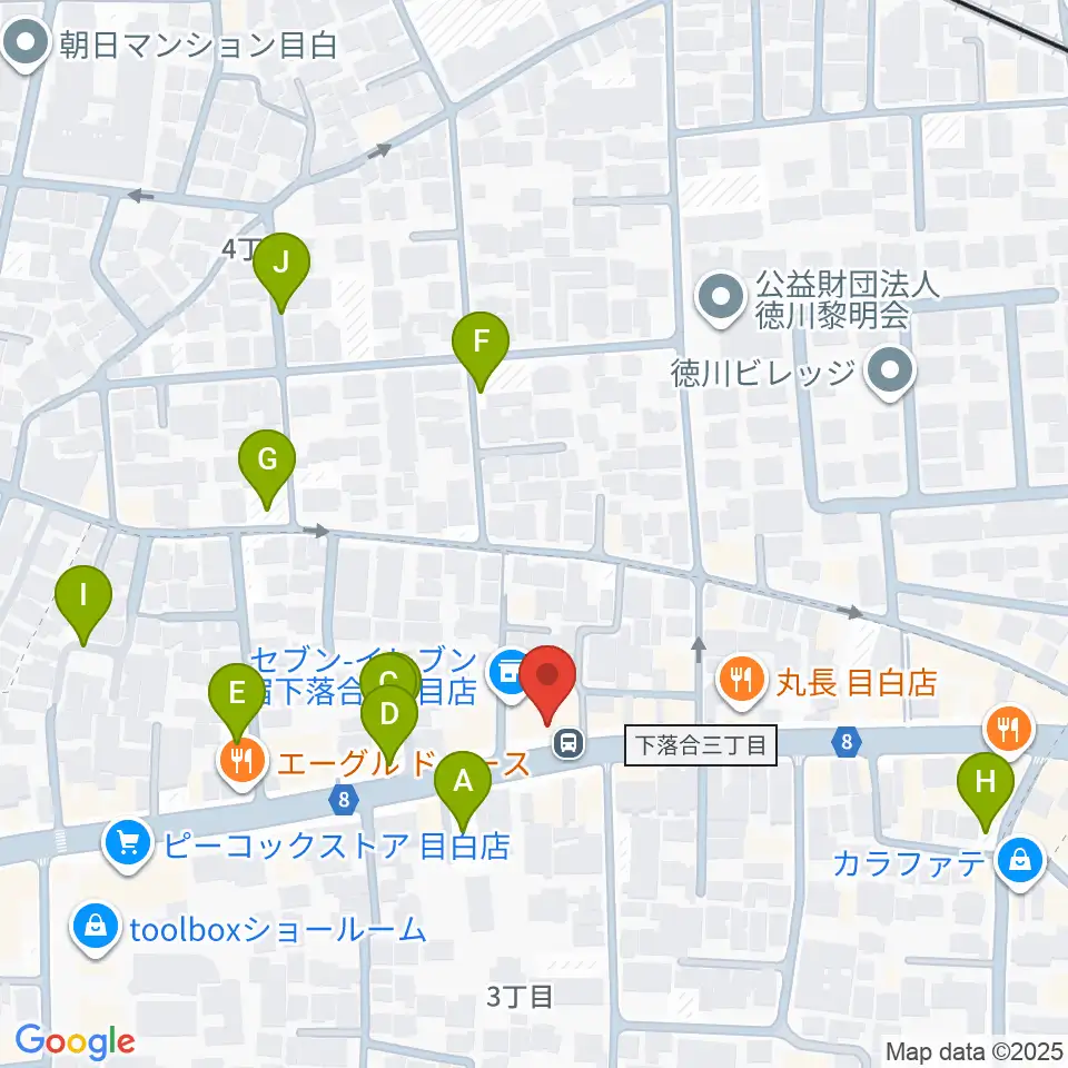 音楽教室アルル周辺の駐車場・コインパーキング一覧地図