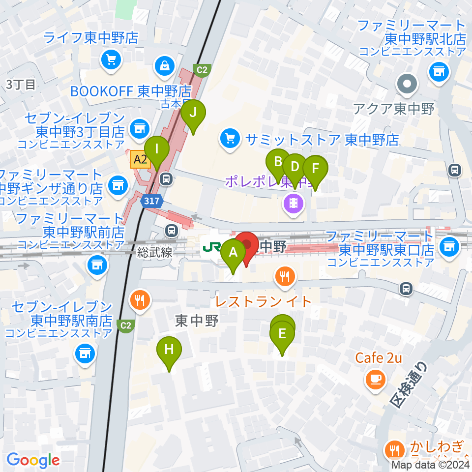 東中野 作曲塾周辺の駐車場・コインパーキング一覧地図