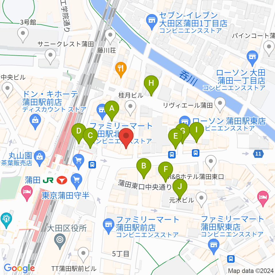 スター楽器ミュージックスクエアカマタ周辺の駐車場・コインパーキング一覧地図