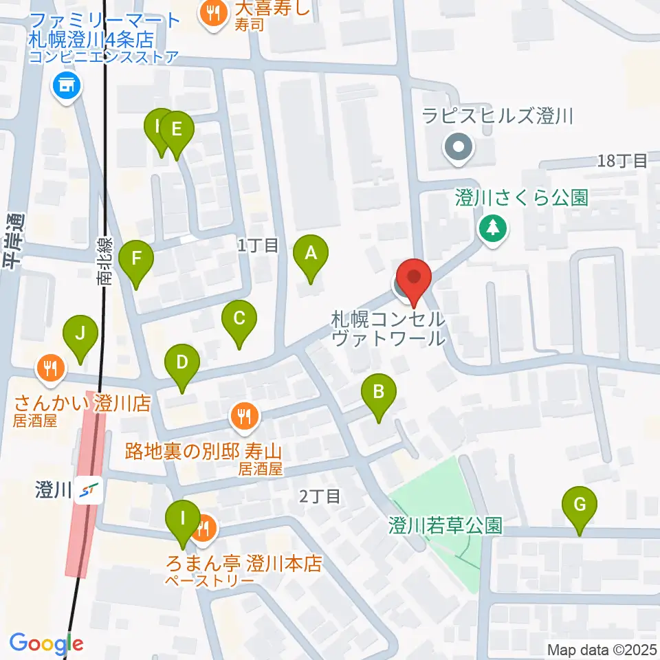 札幌コンセルヴァトワール周辺の駐車場・コインパーキング一覧地図