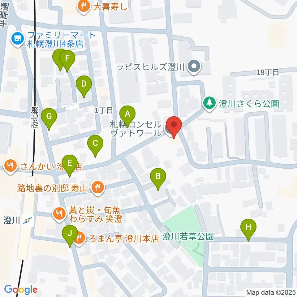 札幌コンセルヴァトワール周辺の駐車場・コインパーキング一覧地図