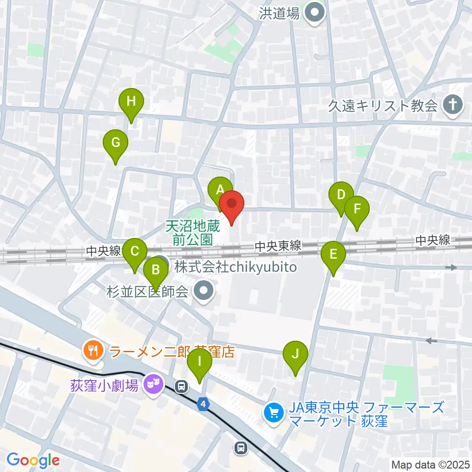 インド音楽教室J.I.N.周辺の駐車場・コインパーキング一覧地図