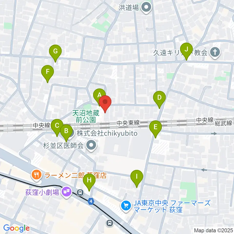 インド音楽教室J.I.N.周辺の駐車場・コインパーキング一覧地図