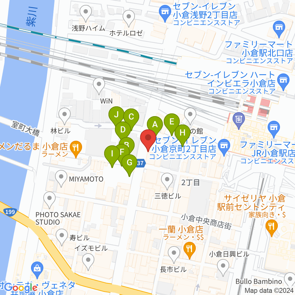 小倉FUSE周辺の駐車場・コインパーキング一覧地図