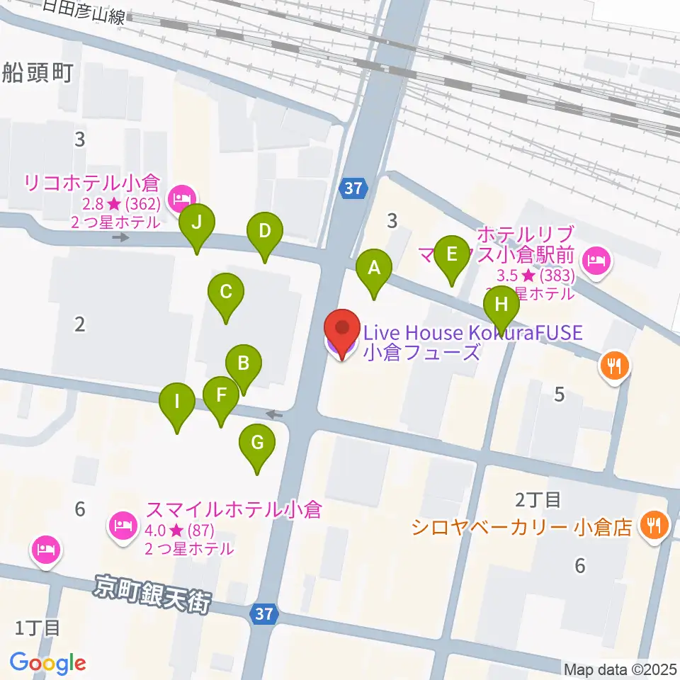 小倉FUSE周辺の駐車場・コインパーキング一覧地図