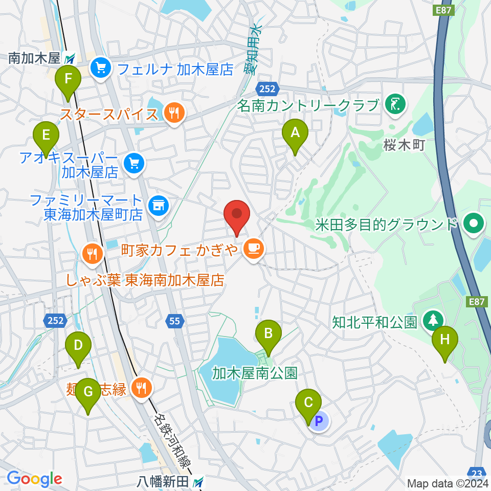 榊原ギター工房周辺の駐車場・コインパーキング一覧地図