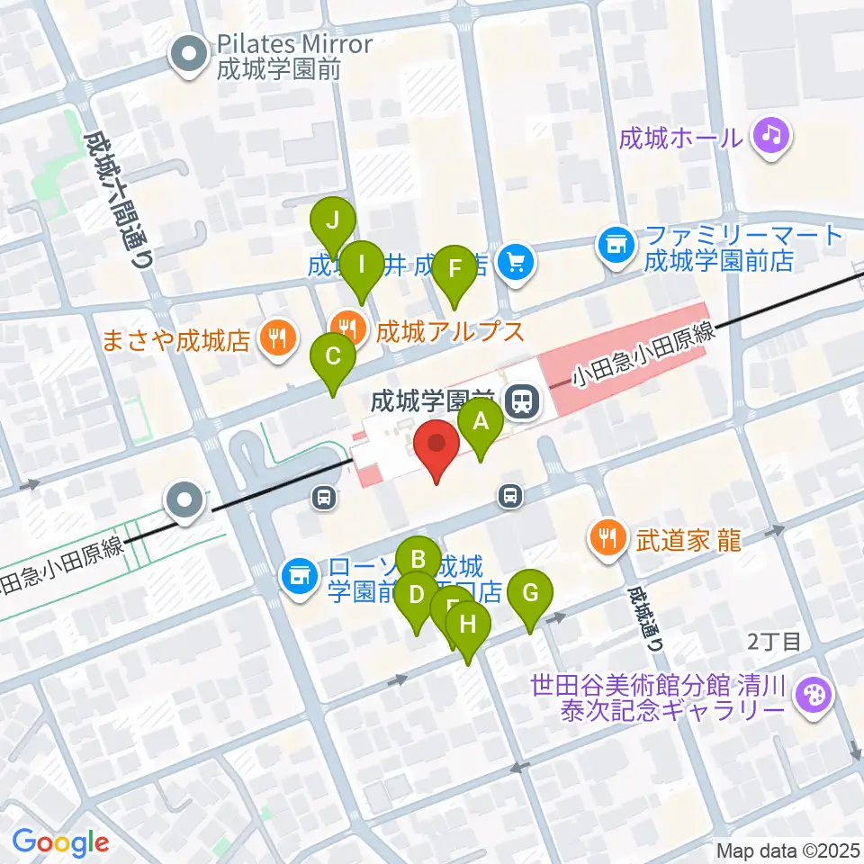 成城ミュージックアカデミー周辺の駐車場・コインパーキング一覧地図