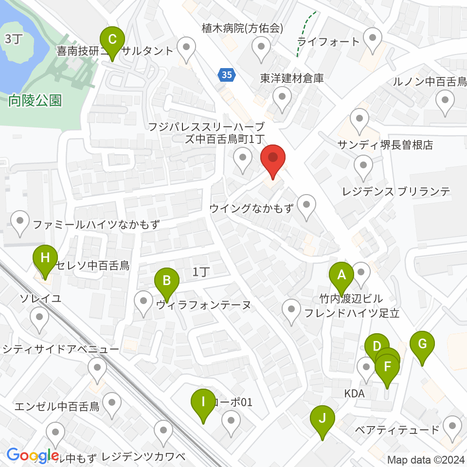 音楽スタジオmoa周辺の駐車場・コインパーキング一覧地図