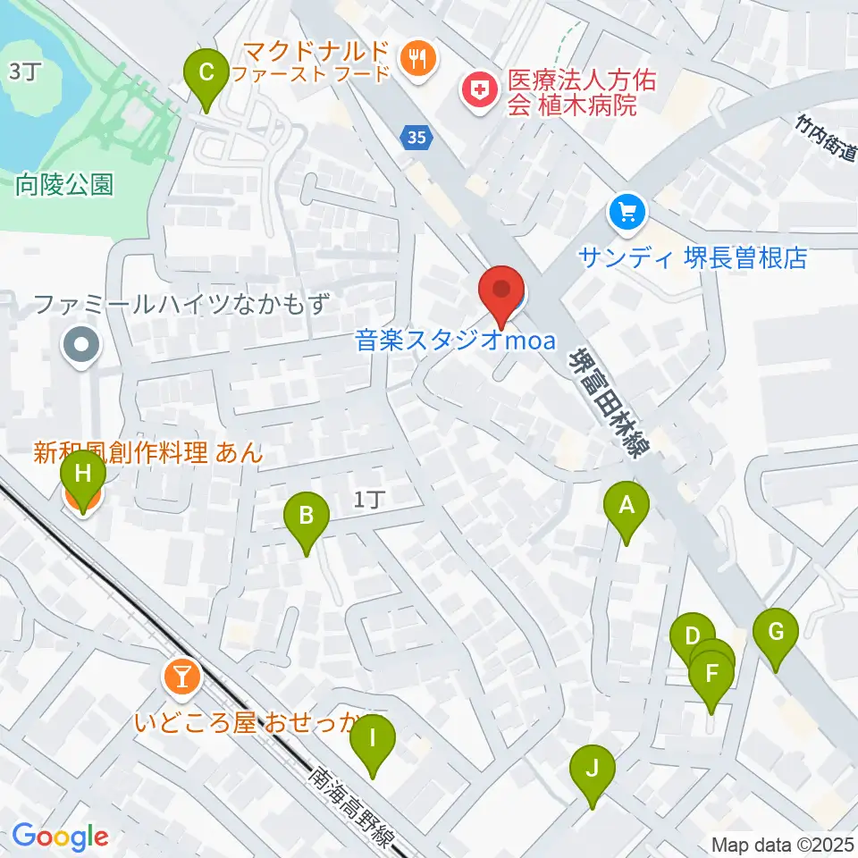 音楽スタジオmoa周辺の駐車場・コインパーキング一覧地図