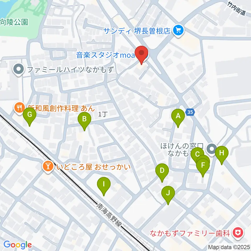 音楽スタジオmoa周辺の駐車場・コインパーキング一覧地図