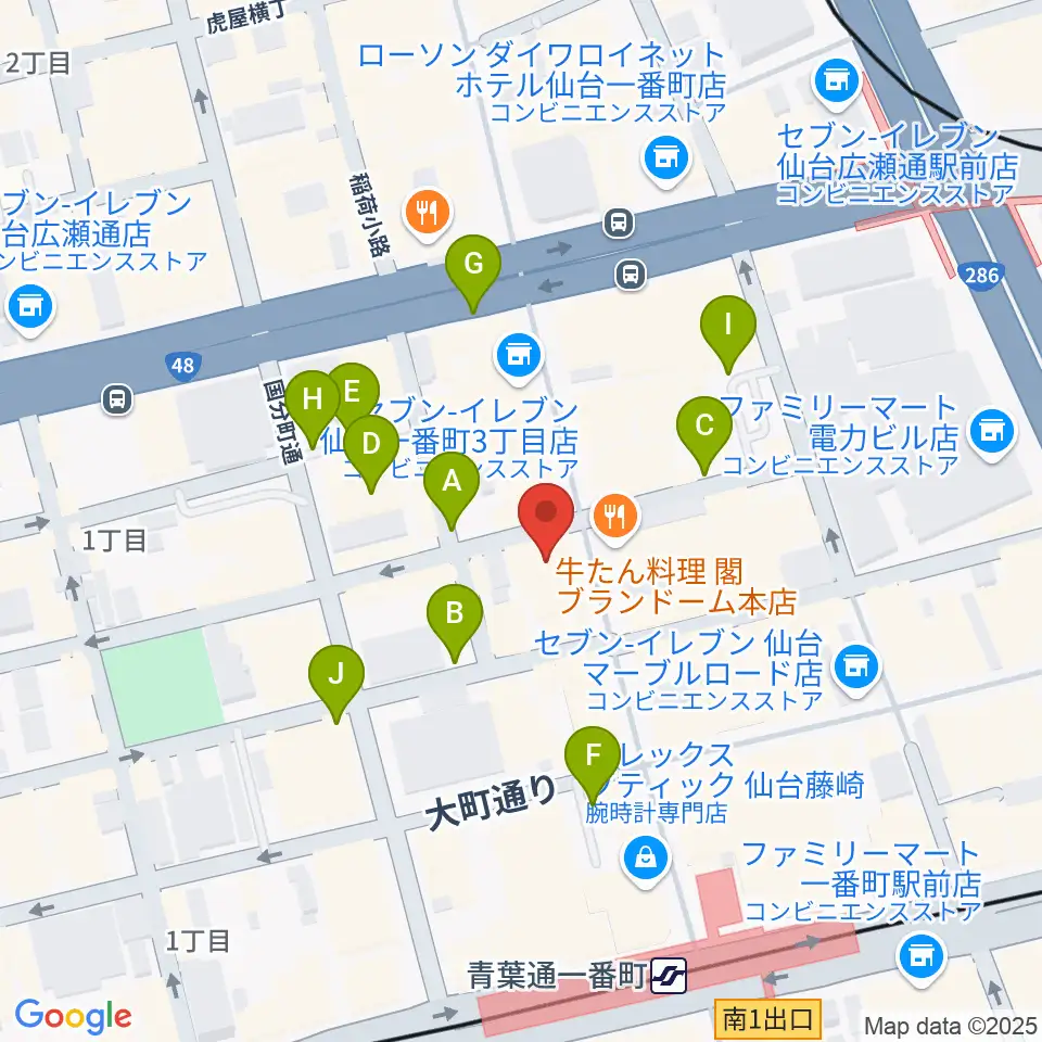 仙台darwin周辺の駐車場・コインパーキング一覧地図