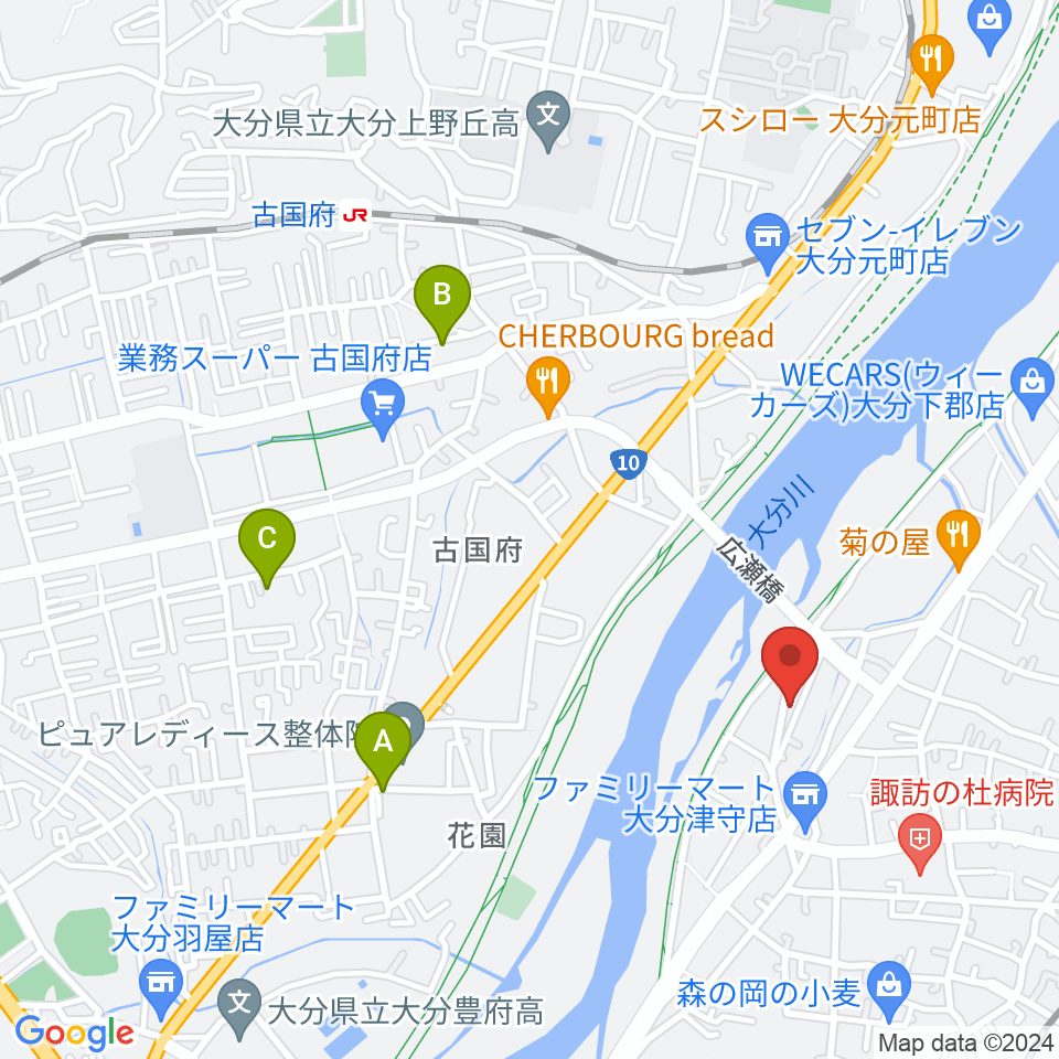 大分studio AFRO周辺の駐車場・コインパーキング一覧地図