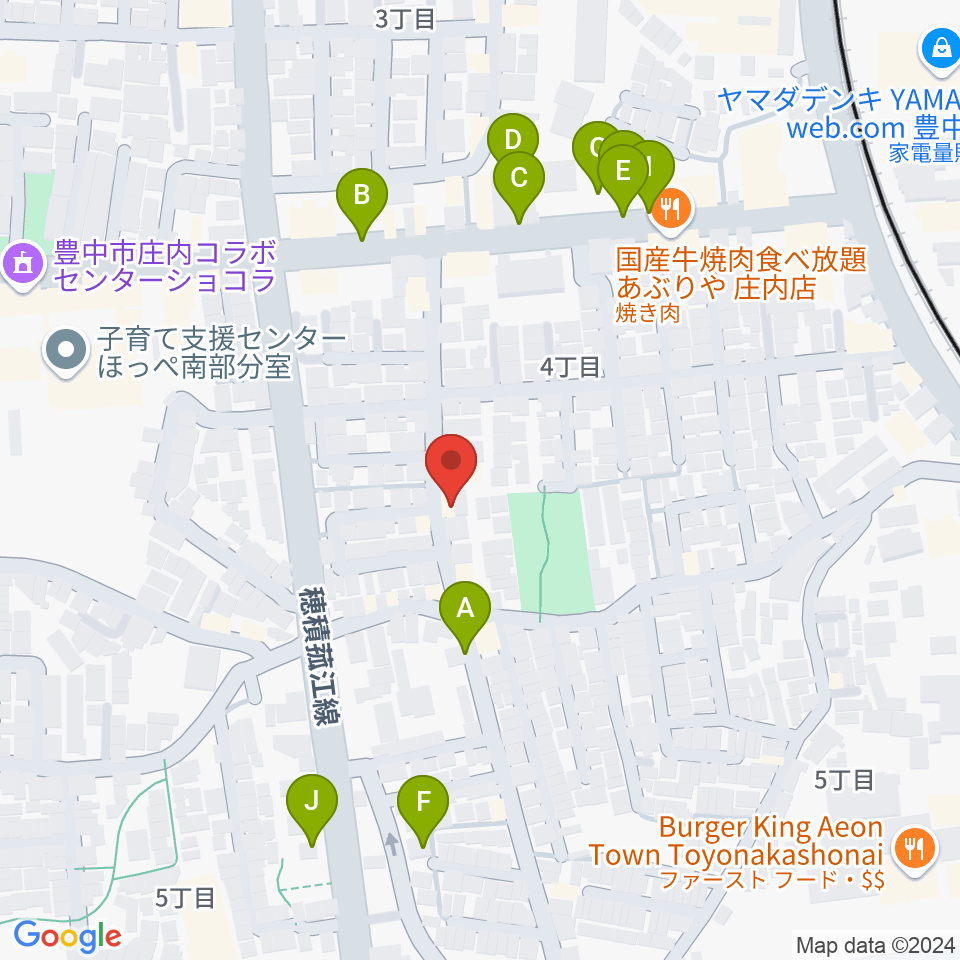 レイドバックミュージックスクール豊中校周辺の駐車場・コインパーキング一覧地図