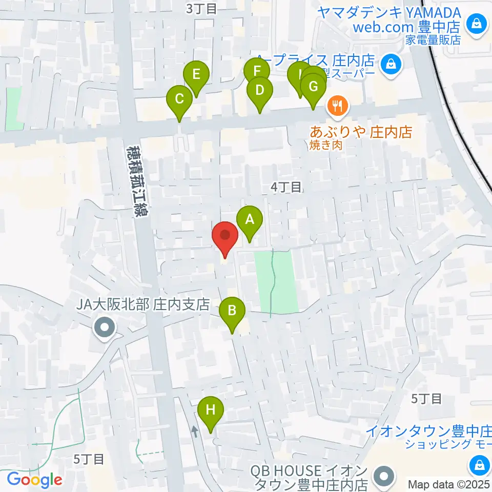 レイドバックミュージックスクール豊中校周辺の駐車場・コインパーキング一覧地図