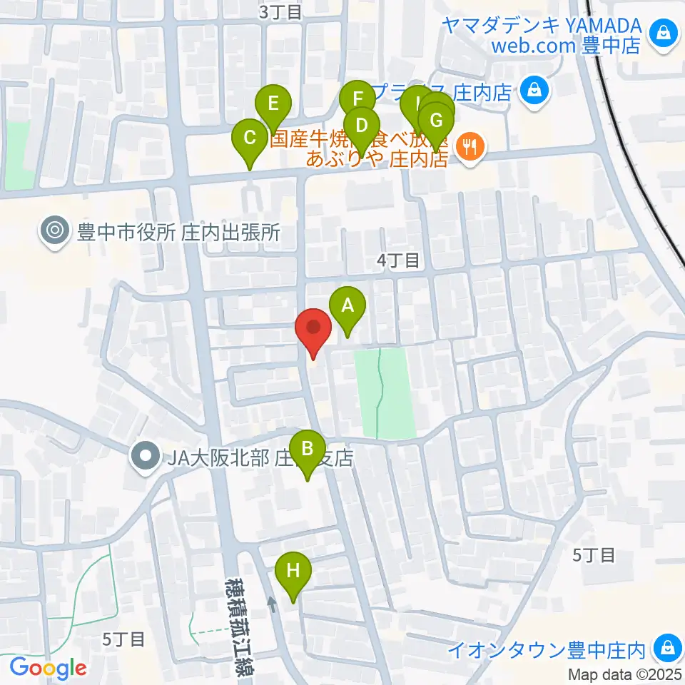 レイドバックミュージックスクール豊中校周辺の駐車場・コインパーキング一覧地図