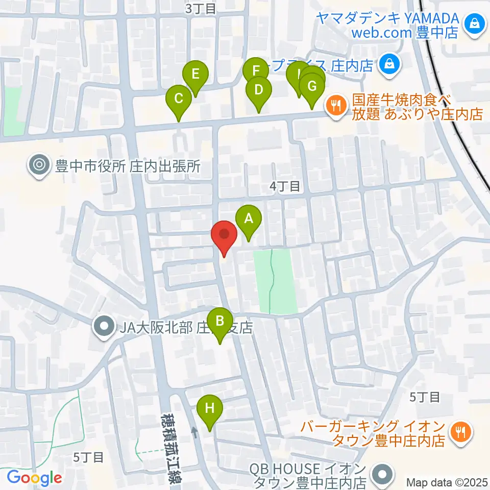 レイドバックミュージックスクール豊中校周辺の駐車場・コインパーキング一覧地図