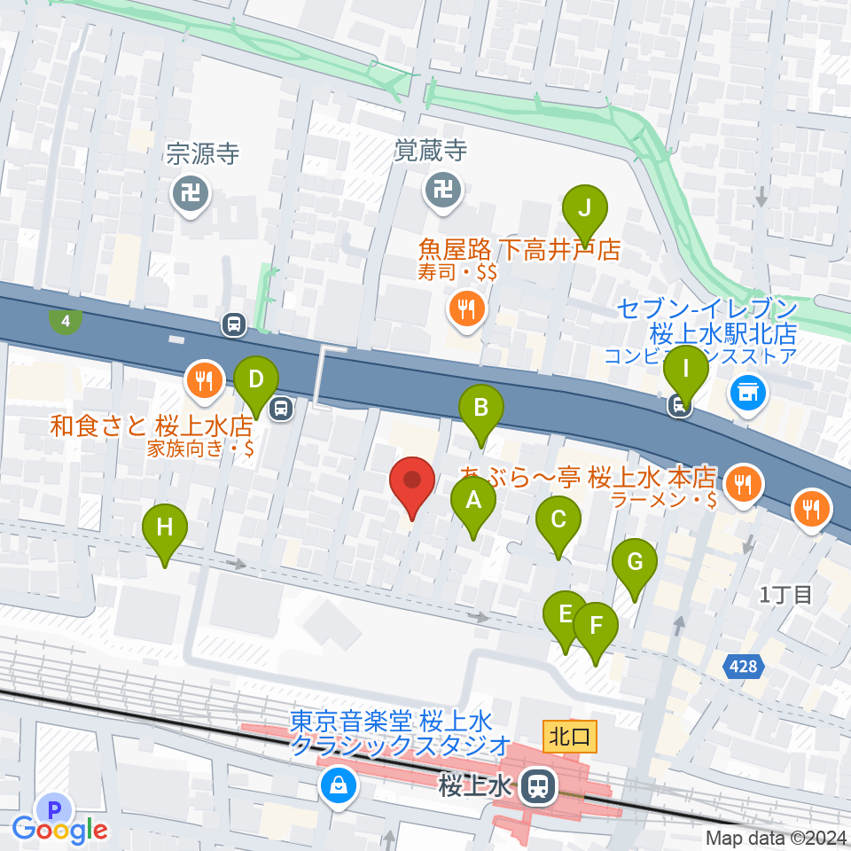 世田谷音楽院周辺の駐車場・コインパーキング一覧地図