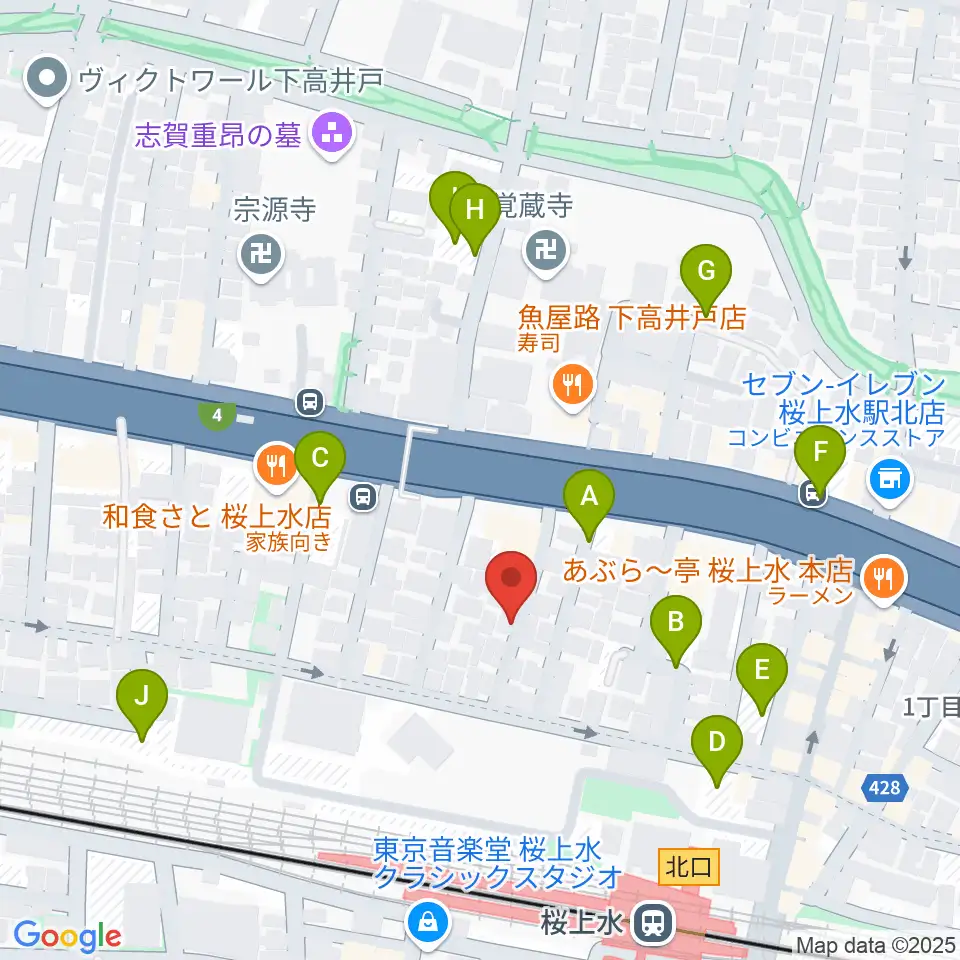 世田谷音楽院周辺の駐車場・コインパーキング一覧地図