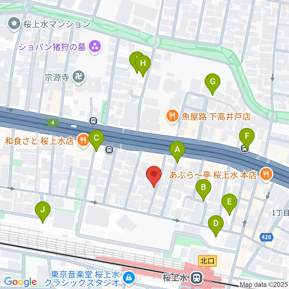世田谷音楽院周辺の駐車場・コインパーキング一覧地図