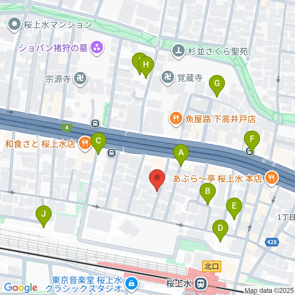 世田谷音楽院周辺の駐車場・コインパーキング一覧地図