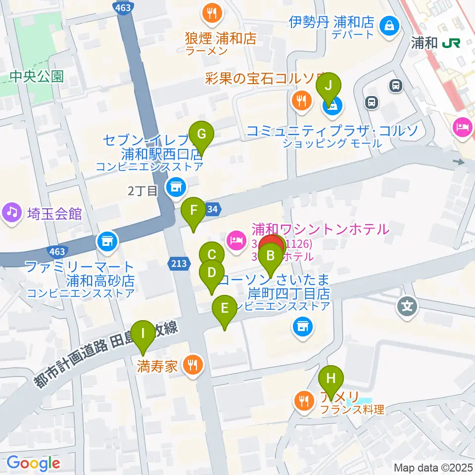 浦和ナルシス周辺の駐車場・コインパーキング一覧地図