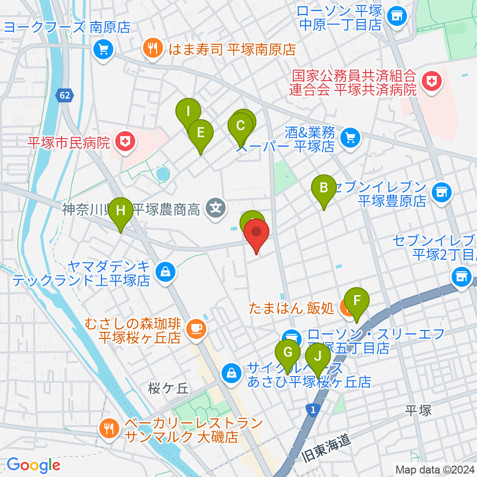 グーバス ミュージックインストゥルメンツ周辺の駐車場・コインパーキング一覧地図