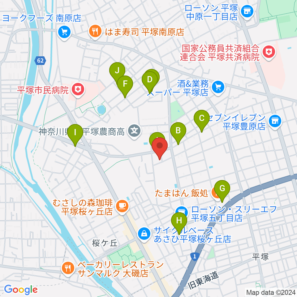 グーバス ミュージックインストゥルメンツ周辺の駐車場・コインパーキング一覧地図