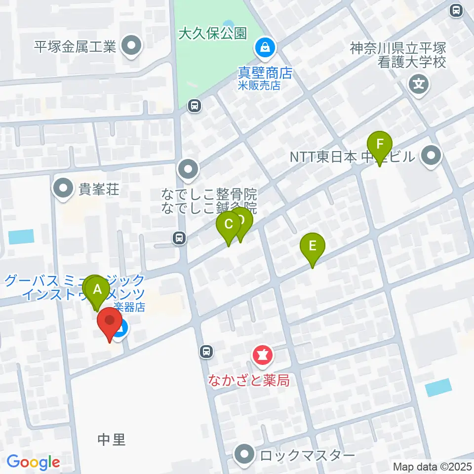 グーバス ミュージックインストゥルメンツ周辺の駐車場・コインパーキング一覧地図