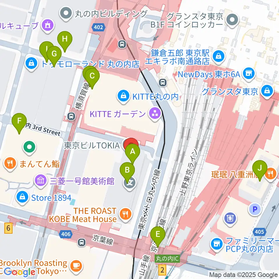 東京丸の内コットンクラブ周辺の駐車場・コインパーキング一覧地図