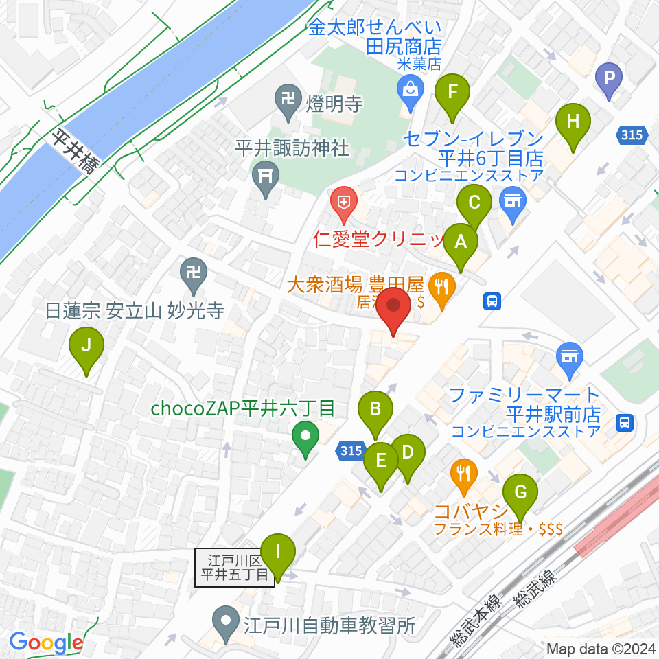 ギター工房タンジェリン周辺の駐車場・コインパーキング一覧地図